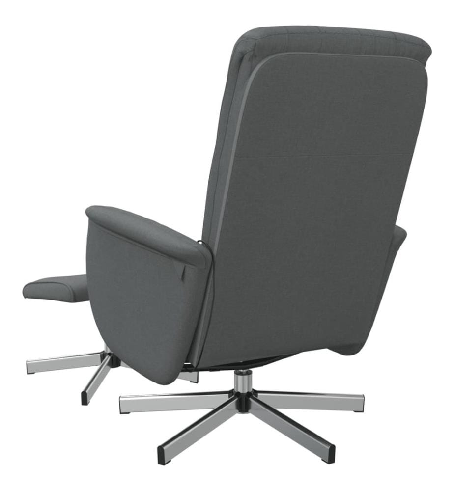 Massagesessel mit Fusshocker Dunkelgrau Stoff
