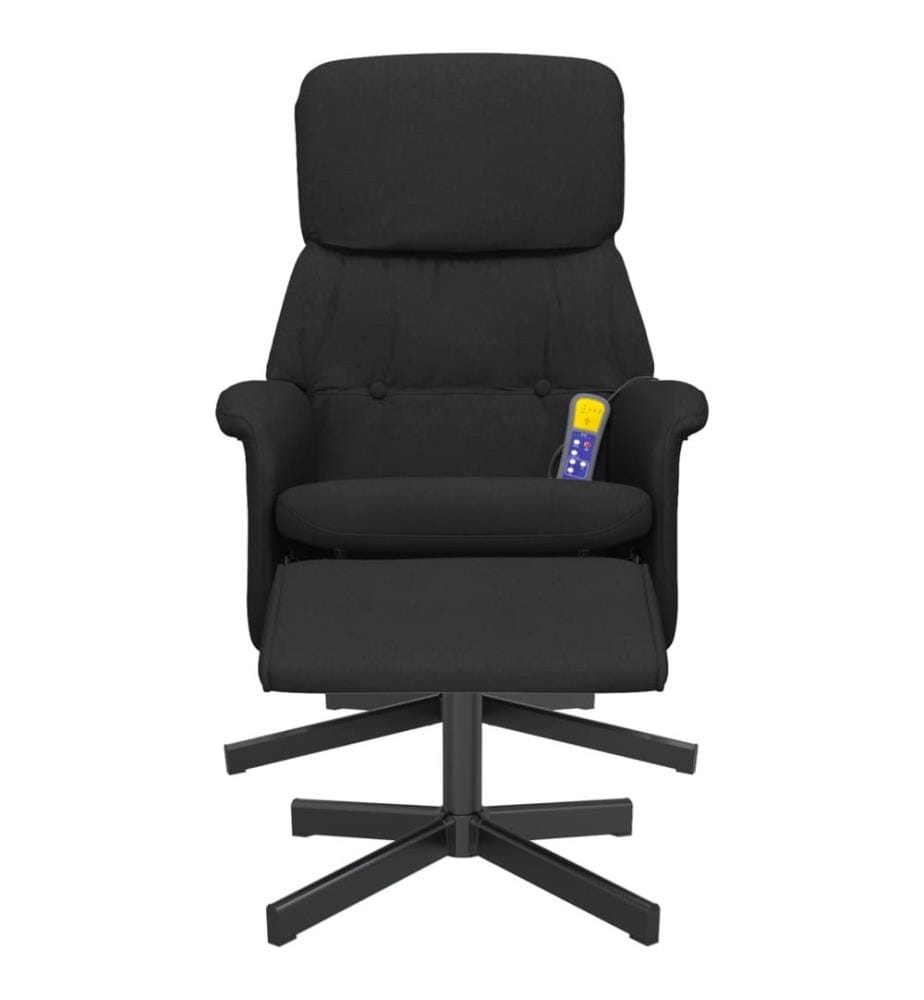 Massagesessel mit Fusshocker Schwarz Stoff