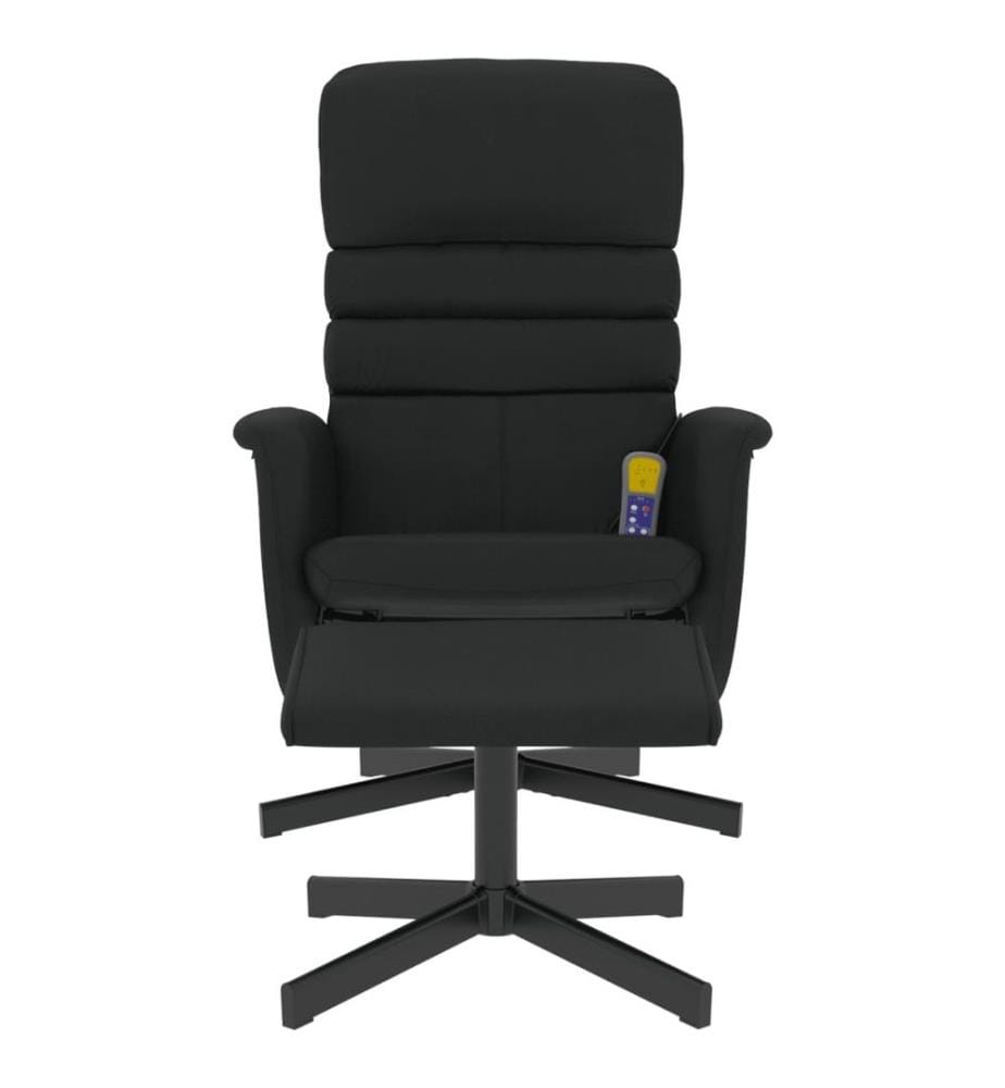 Massagesessel mit Fusshocker Schwarz Kunstleder