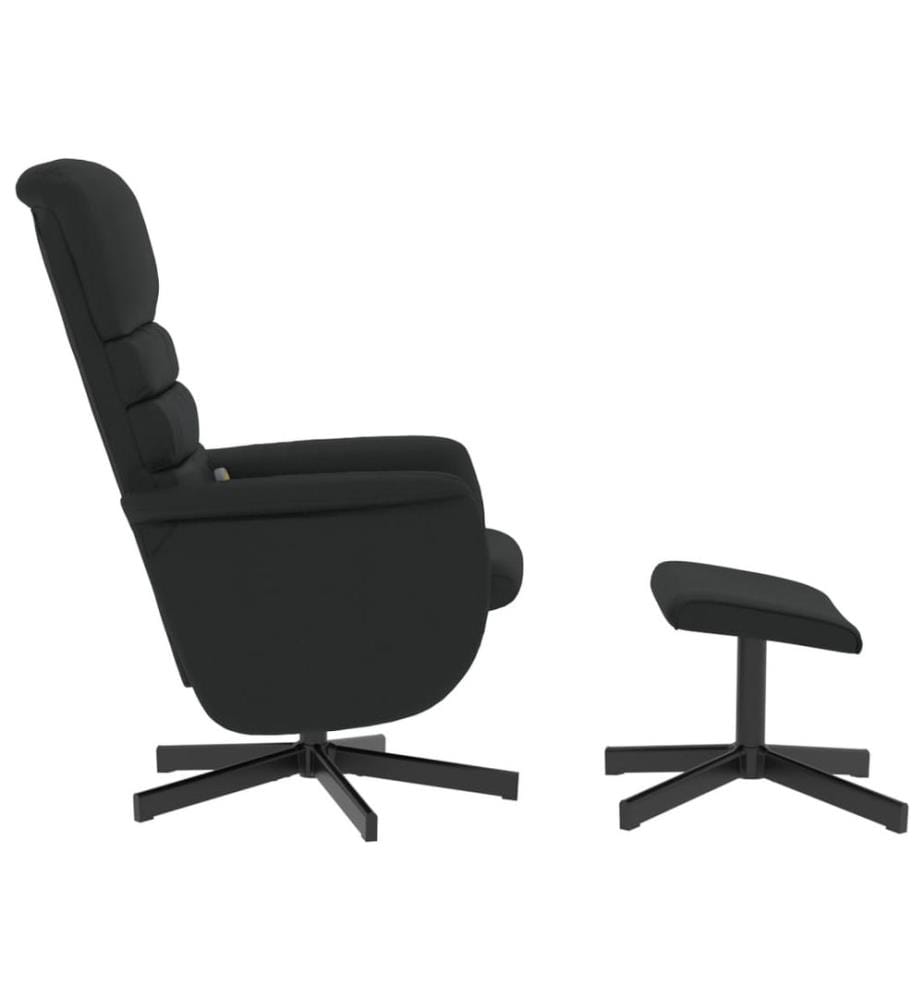 Massagesessel mit Fusshocker Schwarz Kunstleder