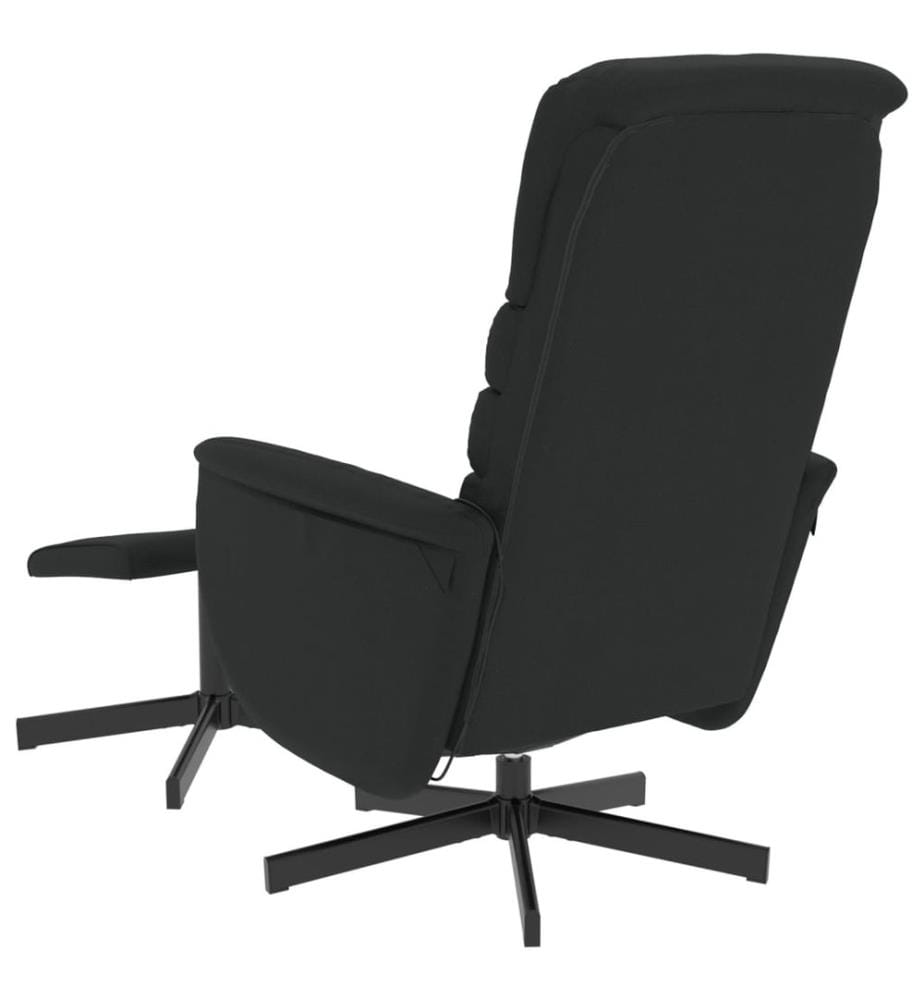 Massagesessel mit Fusshocker Schwarz Kunstleder
