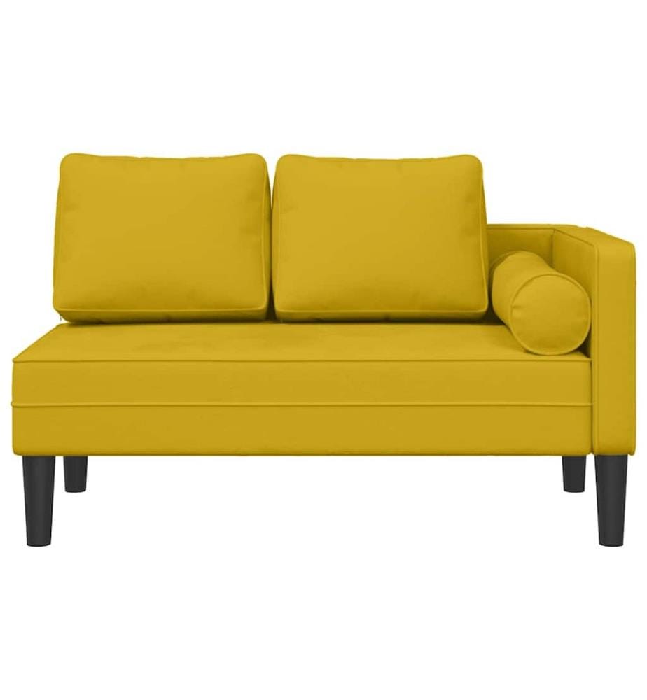 Chaiselongue mit Kissen Gelb Samt