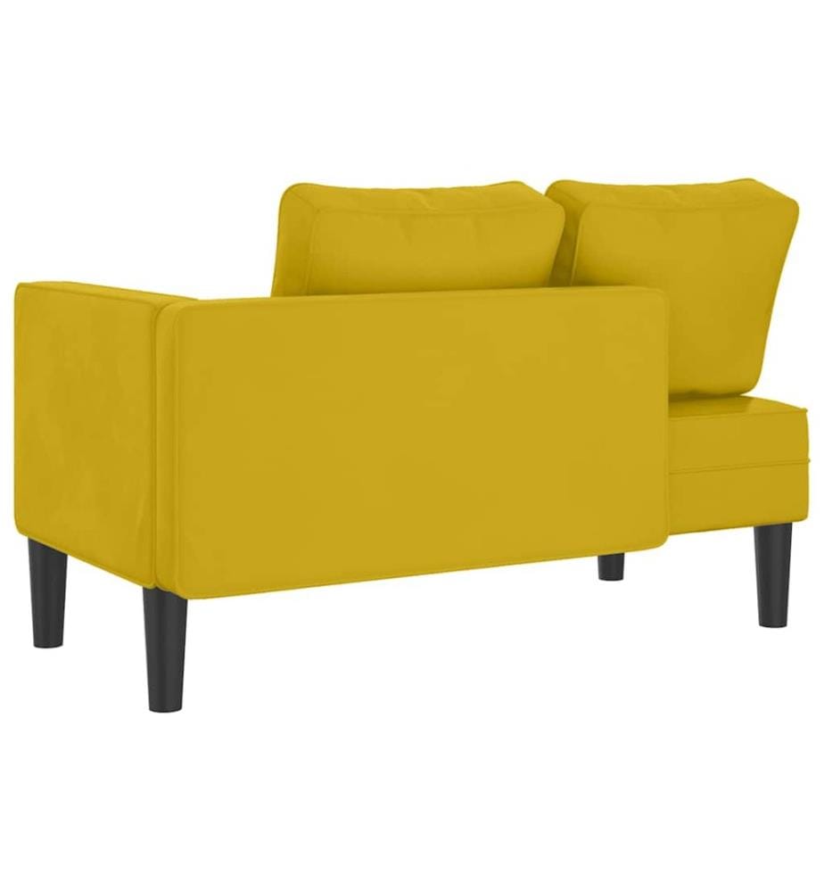 Chaiselongue mit Kissen Gelb Samt
