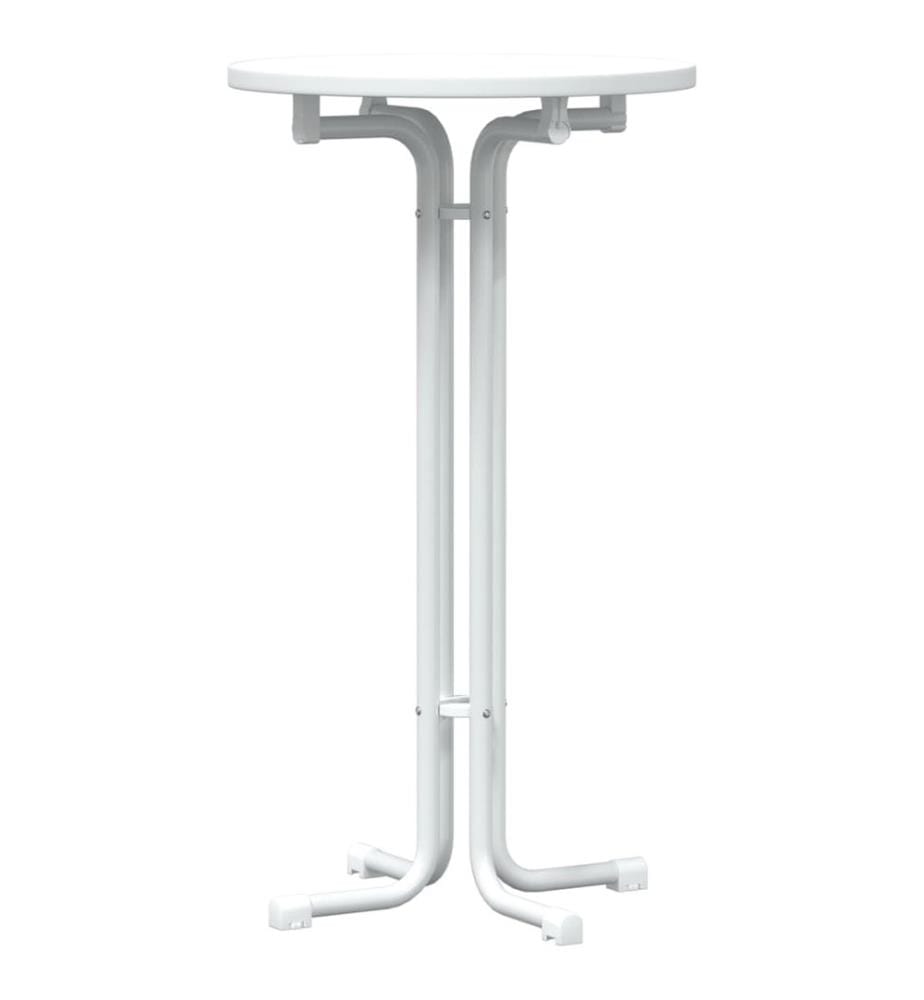 Bartisch Weiss Ø60x110 cm Holzwerkstoff und Stahl