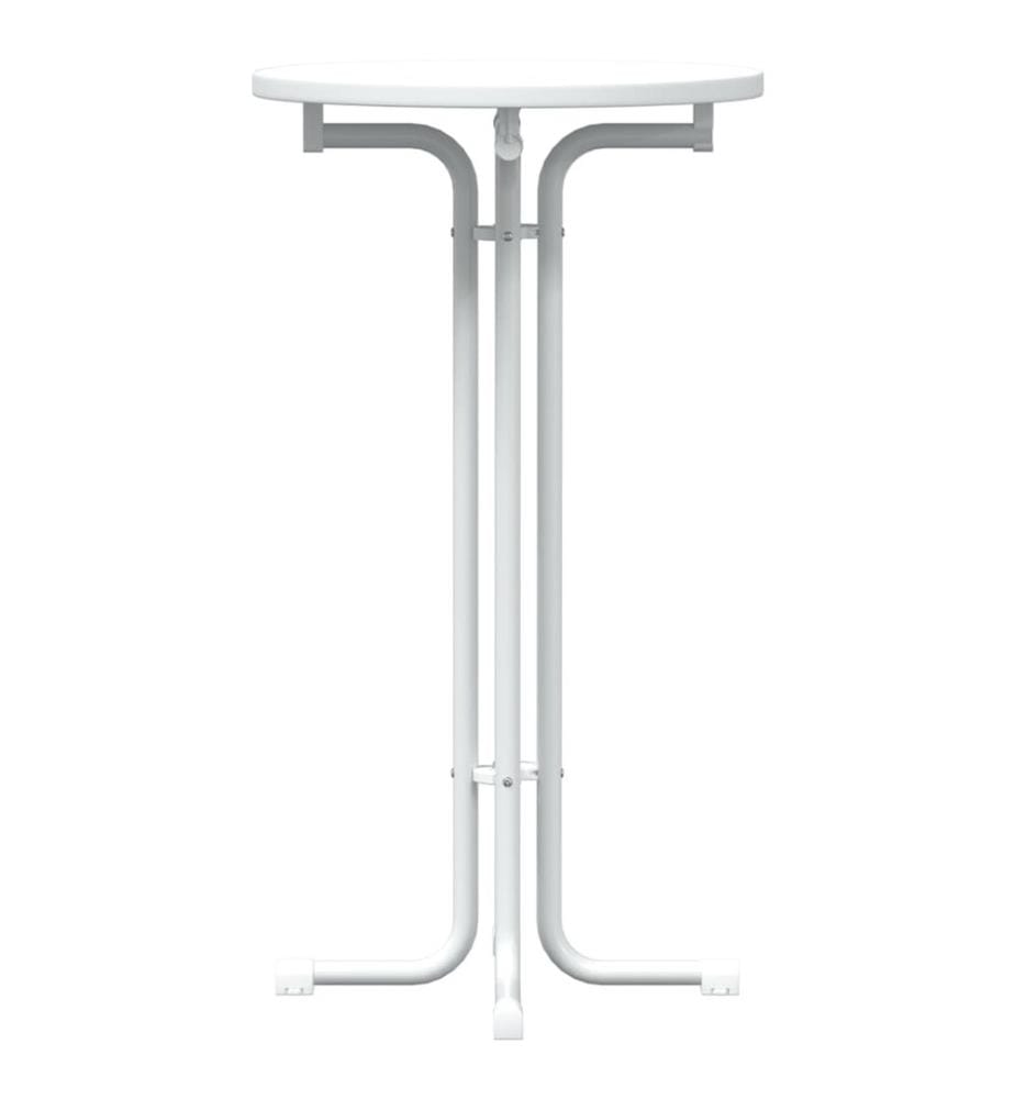 Bartisch Weiss Ø60x110 cm Holzwerkstoff und Stahl