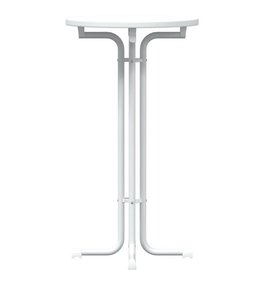 Bartisch Weiss Ø60x110 cm Holzwerkstoff und Stahl