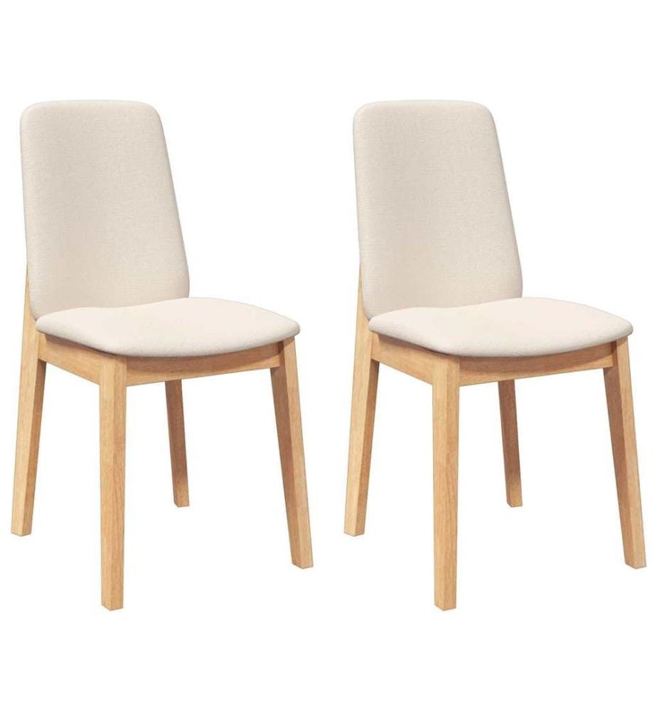 Chaises à manger coussins 2 pcs bois massif caoutchouc