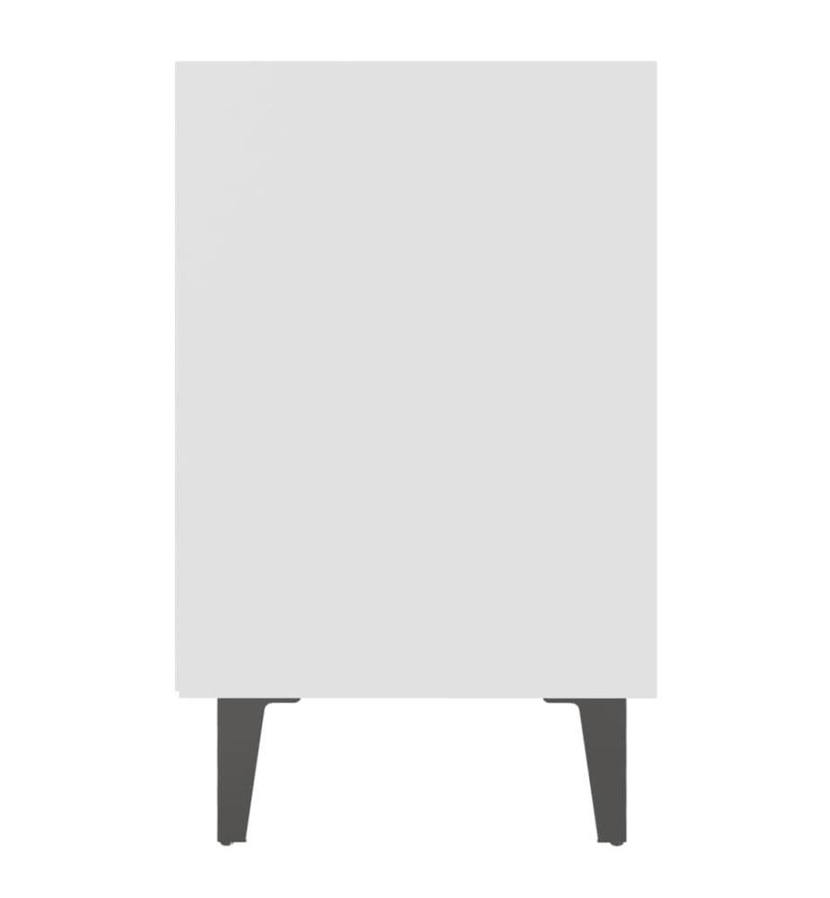Nachttisch mit Metallbeinen Weiss 40x30x50 cm