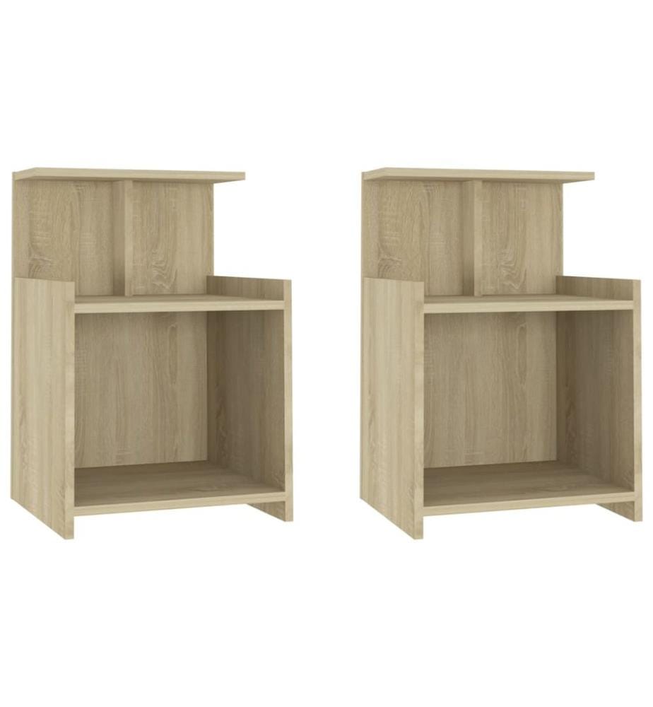 Nachttische 2 Stk. Sonoma-Eiche 40x35x60 cm Holzwerkstoff