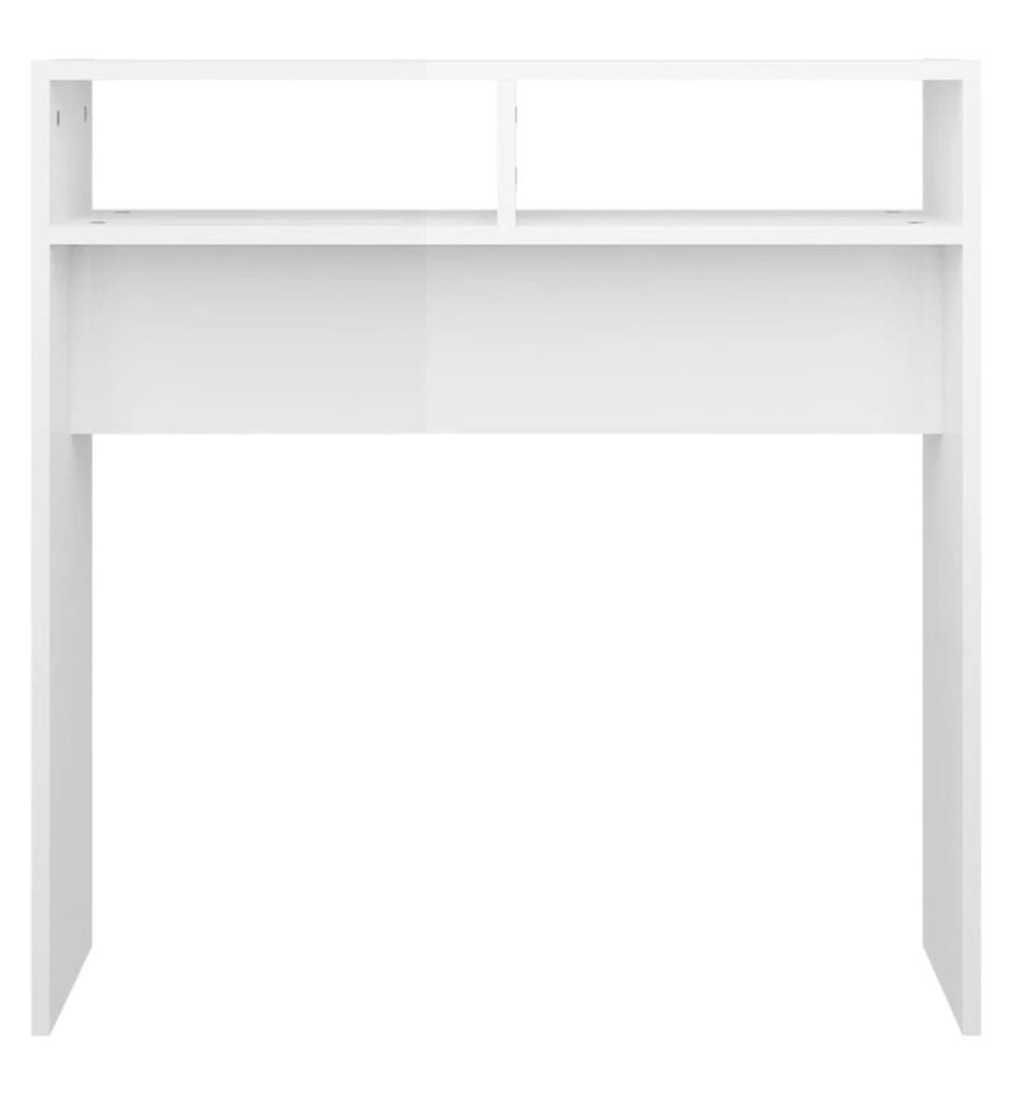Table console Blanc brillant 78x30x80 cm Aggloméré
