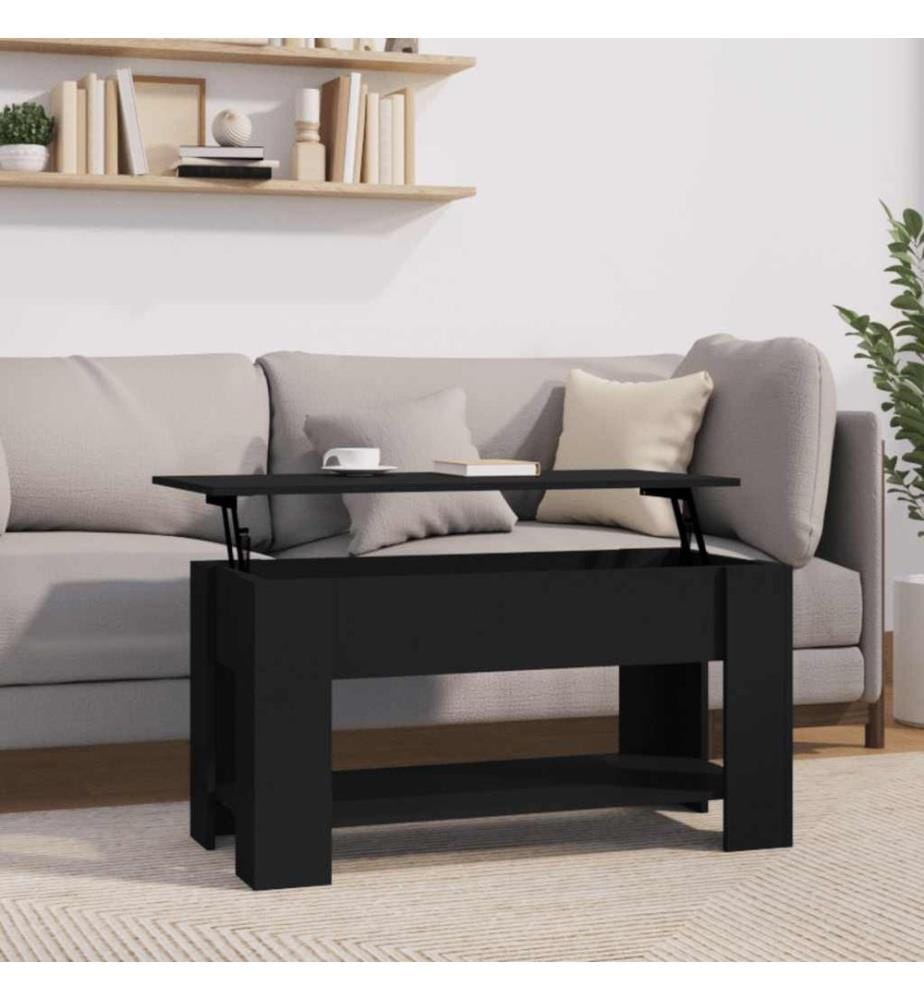 Table basse noir 101x49x52 cm bois d'ingénierie