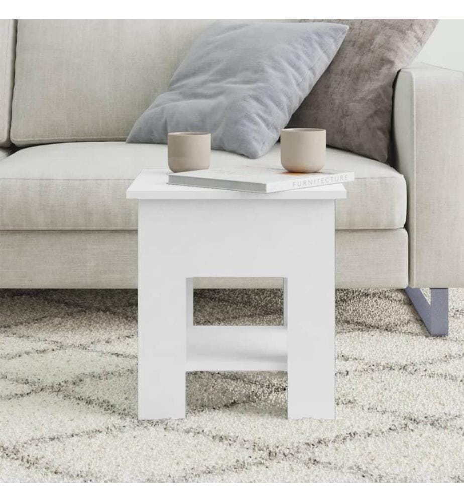 Table basse Blanc 40x40x42 cm Bois d'ingénierie