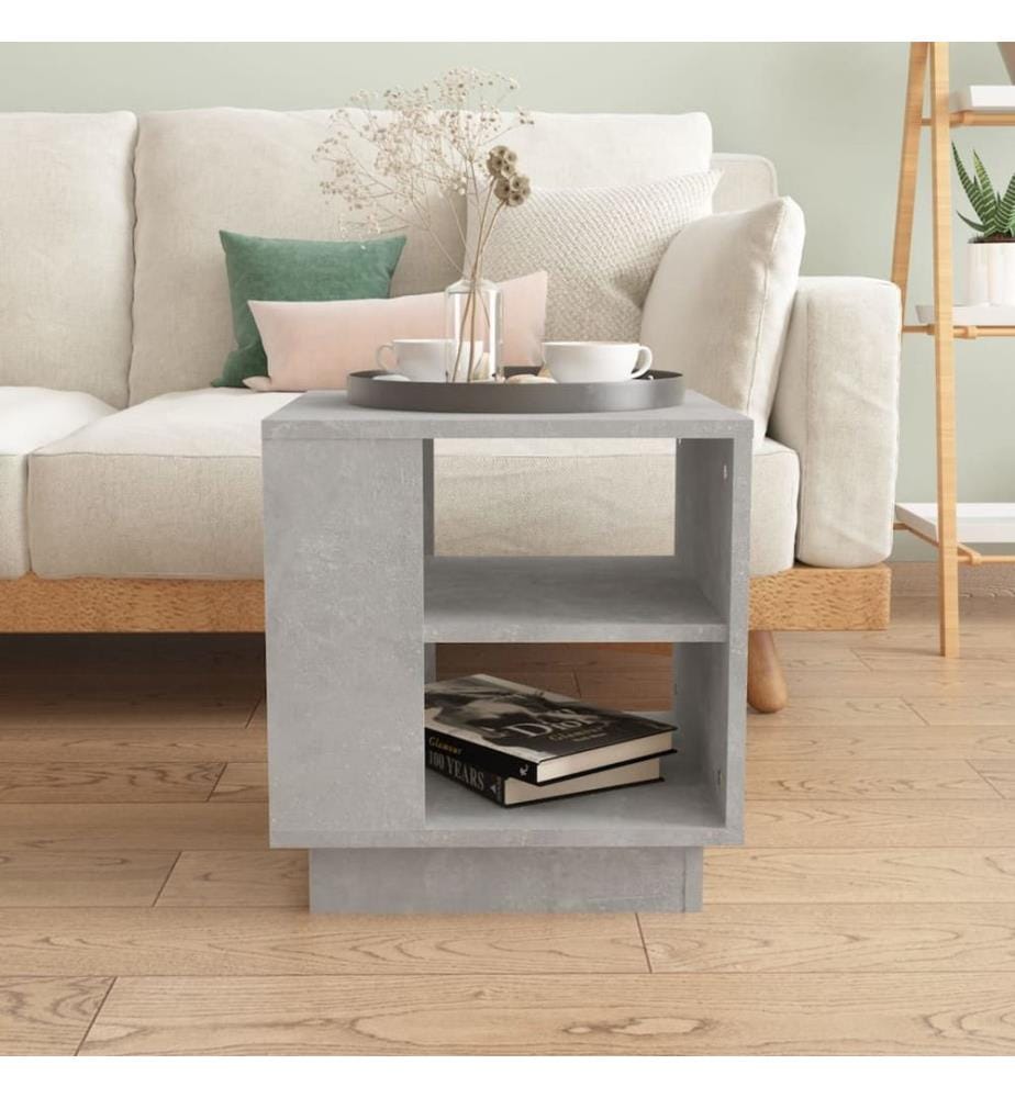 Table basse gris béton 40x40x43 cm bois d'ingénierie