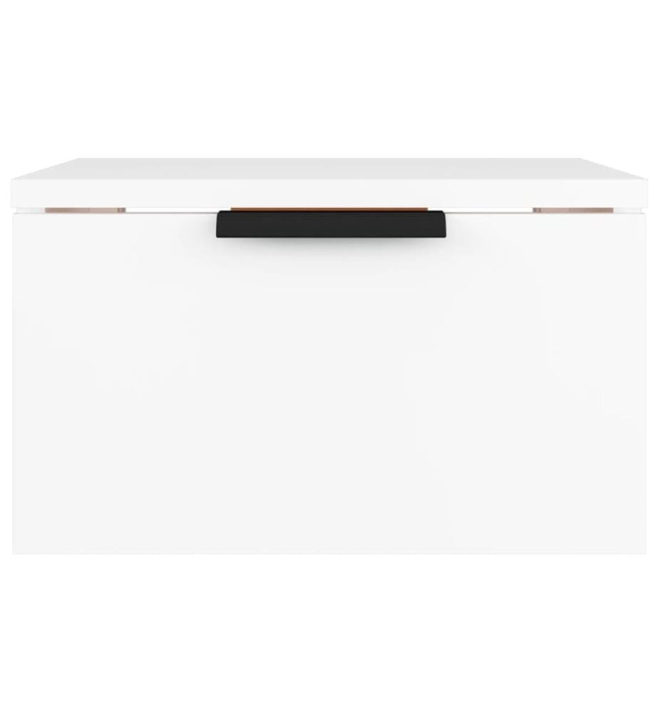 Table de chevet murale blanc 34x30x20 cm