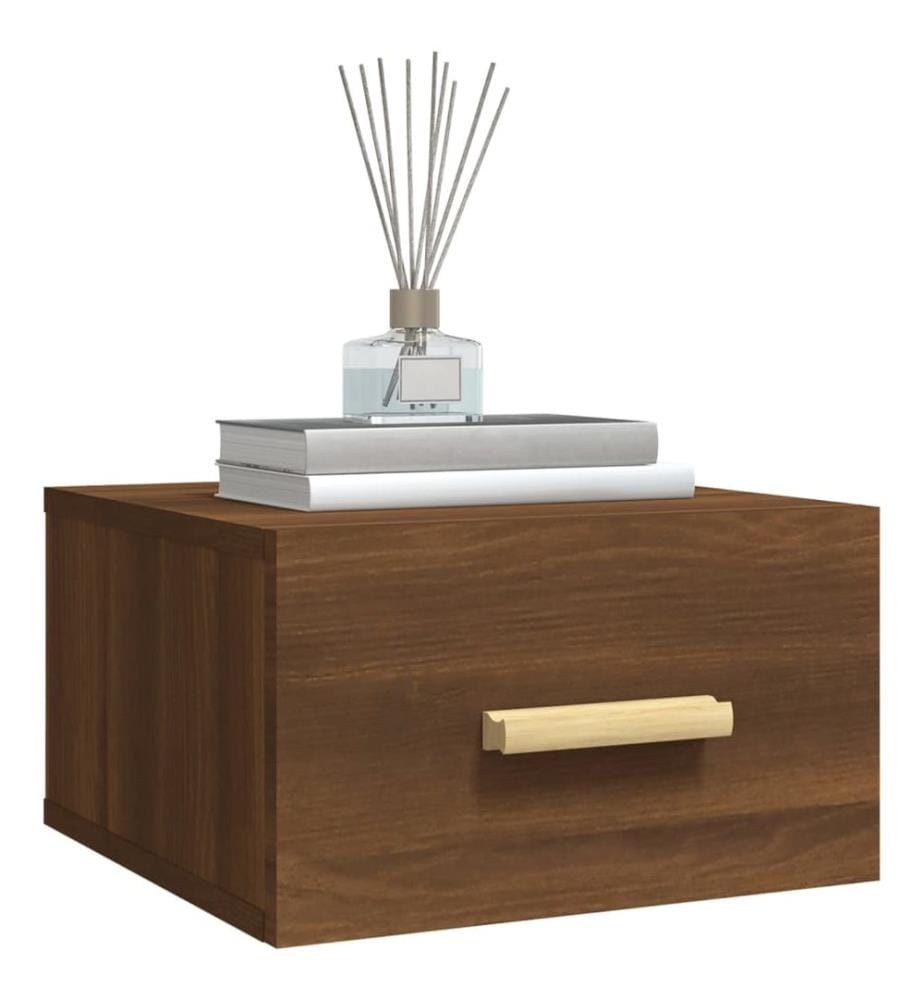 Wand-Nachttisch Braun Eichen-Optik 35x35x20 cm