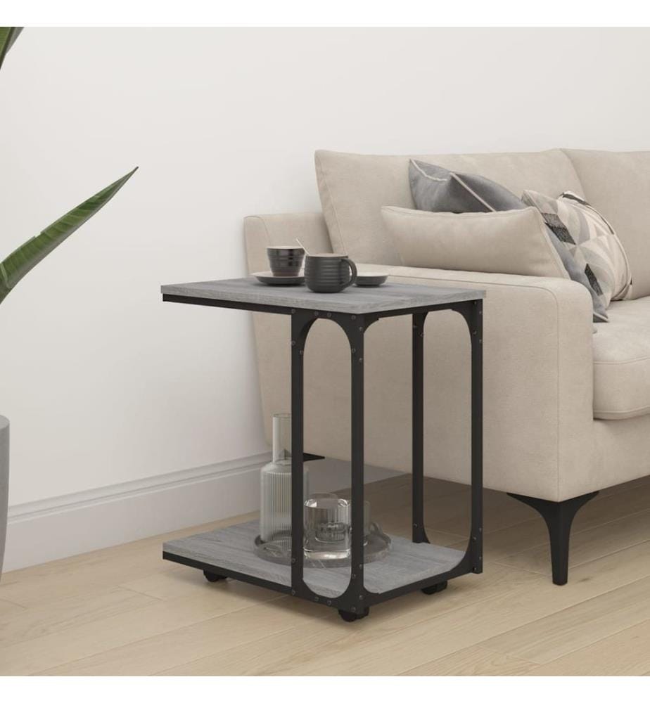 Table d'appoint à roues Sonoma gris 50x35x55,5 cm