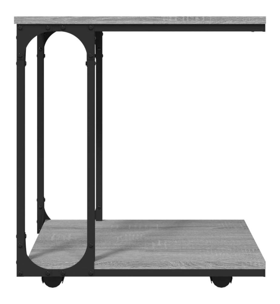 Table d'appoint à roues Sonoma gris 50x35x55,5 cm