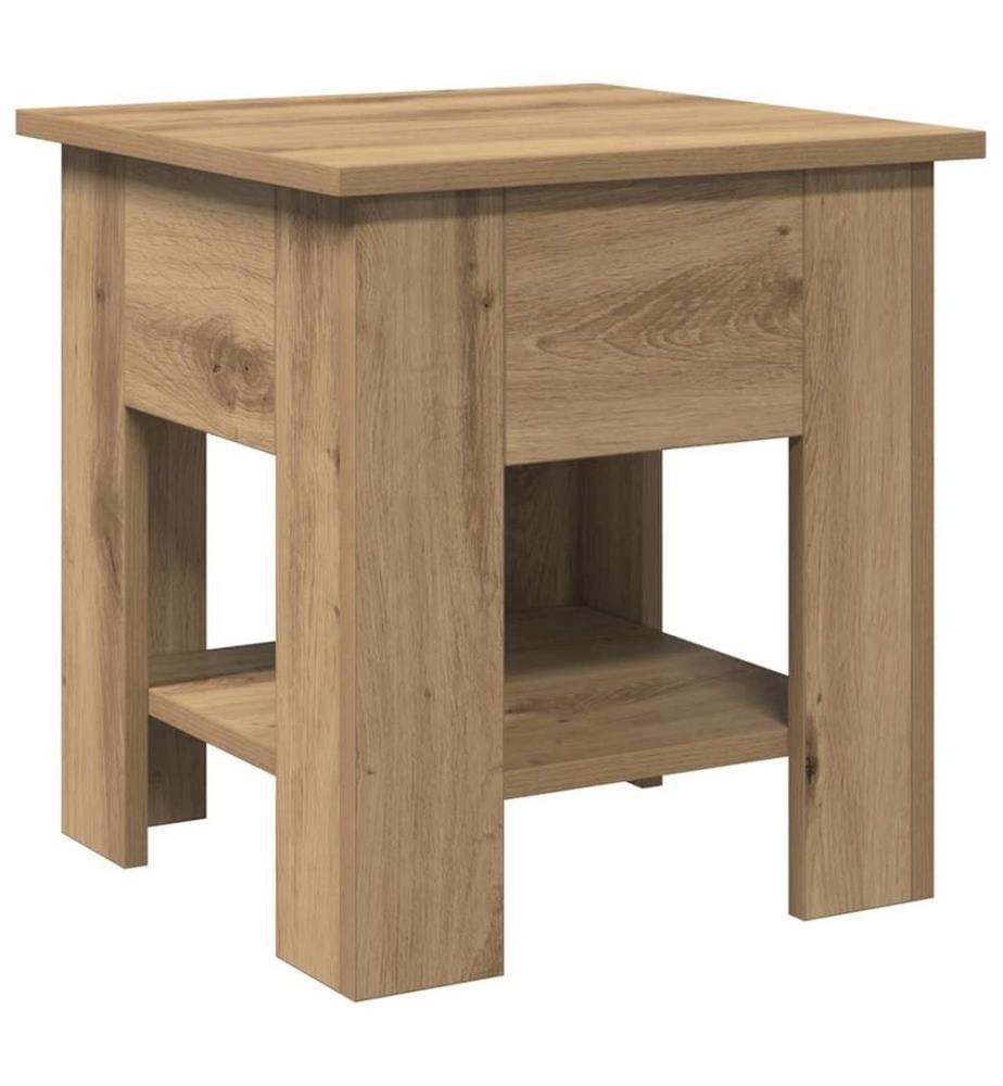 Table basse chêne artisanal 40x40x42 cm bois d'ingénierie