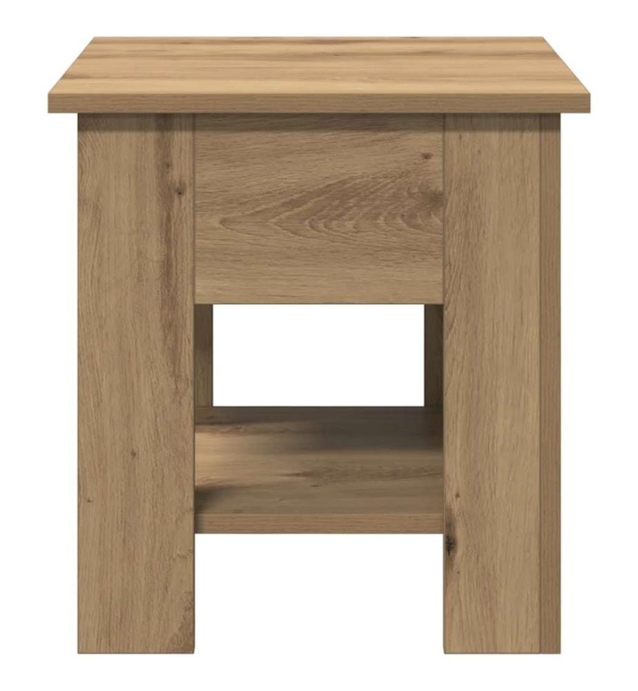 Table basse chêne artisanal 40x40x42 cm bois d'ingénierie