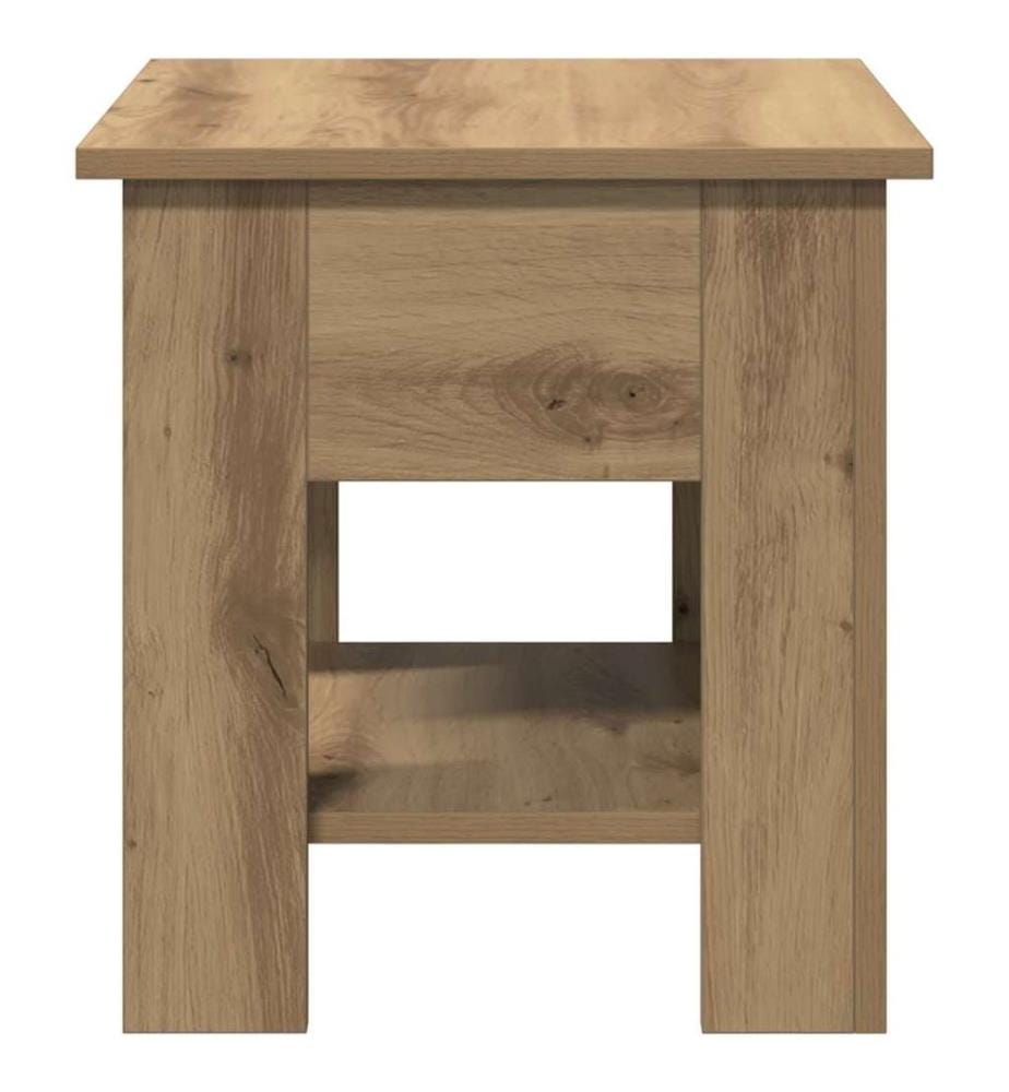 Table basse chêne artisanal 40x40x42 cm bois d'ingénierie