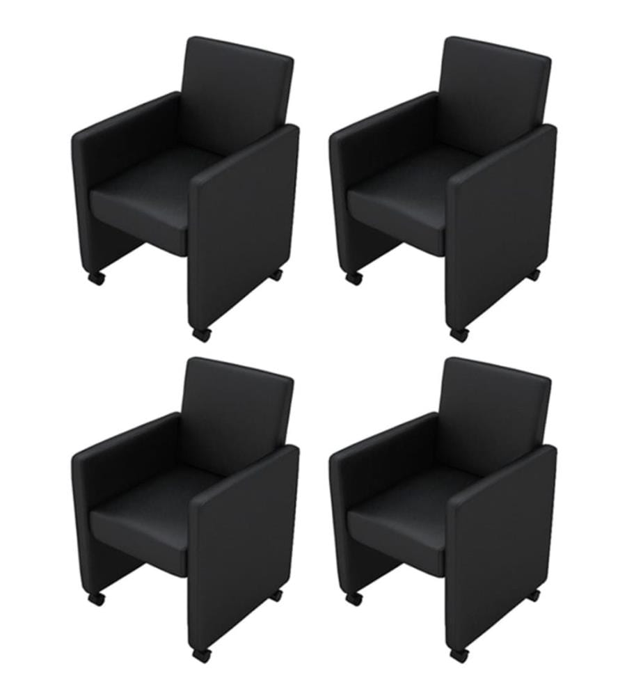 Esszimmerstühle 4 Stk. Schwarz Kunstleder