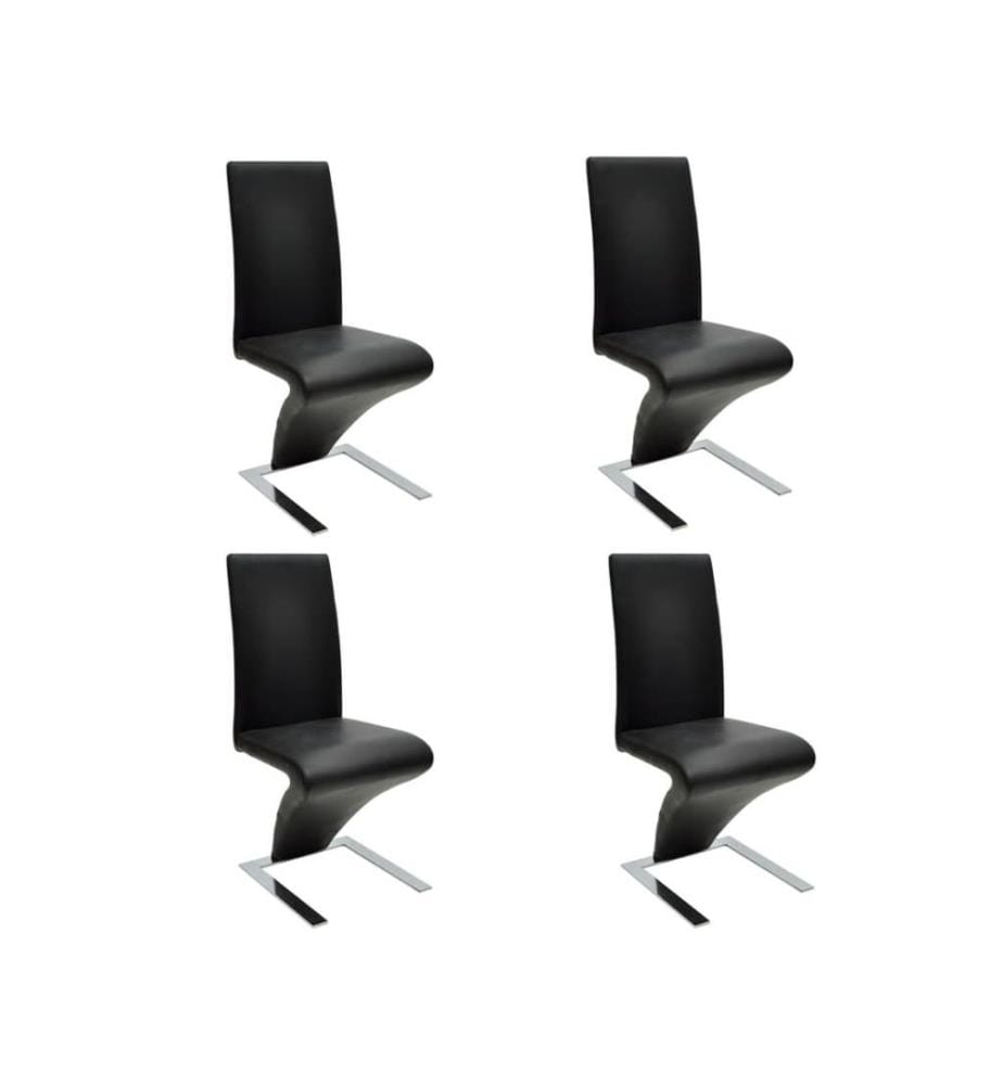 Esszimmerstühle 4 Stk. Schwarz Kunstleder
