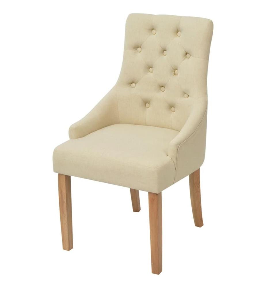 Esszimmerstühle 2 Stk. Creme Stoff