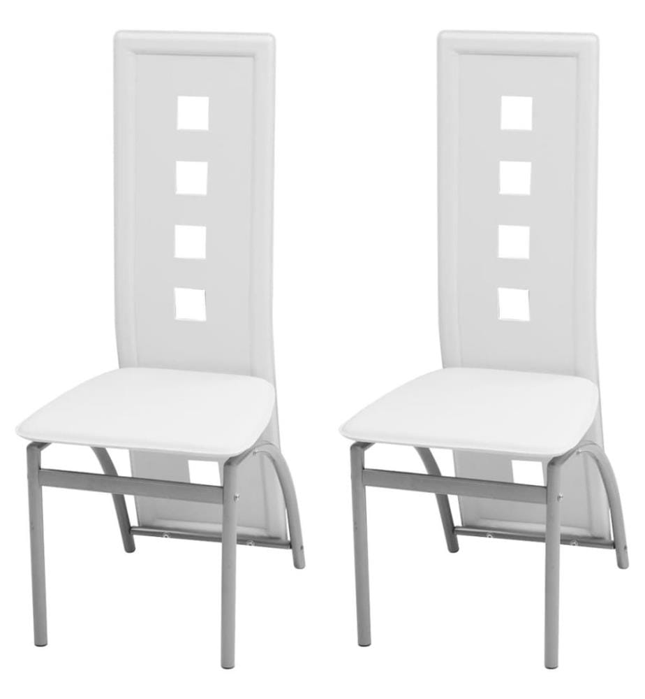 Chaises à manger lot de 2 blanc similicuir