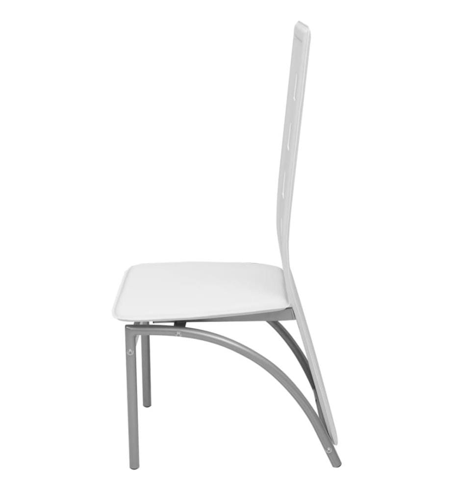 Chaises à manger lot de 2 blanc similicuir