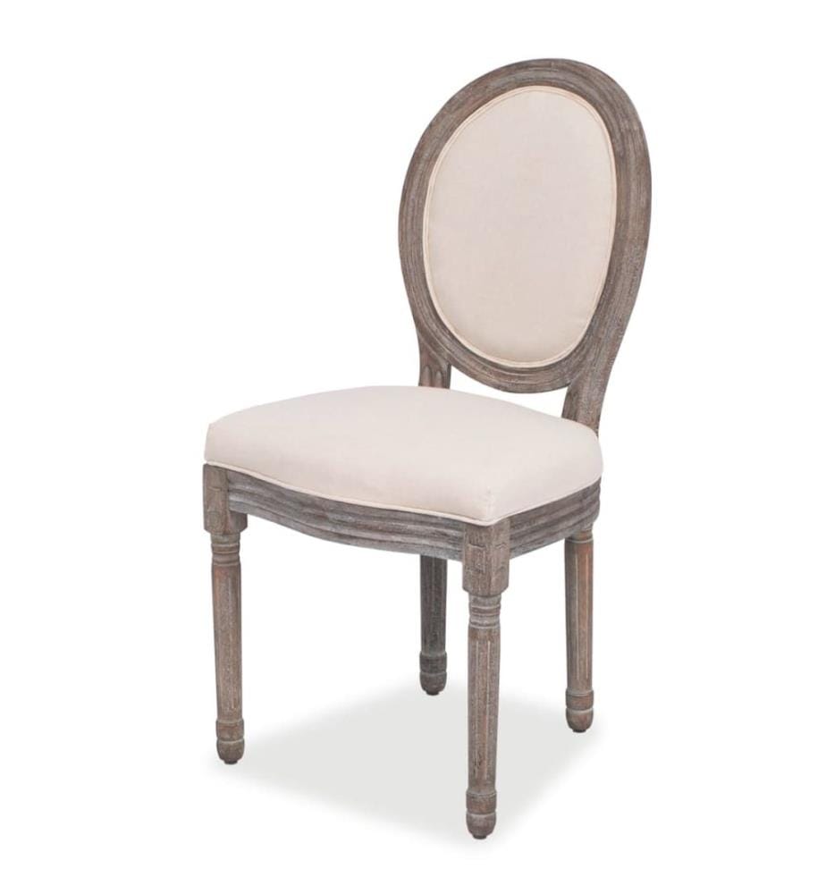 Esszimmerstühle 2 Stk. Creme Stoff