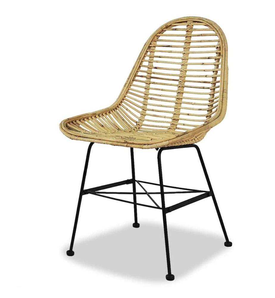 Chaises à manger lot de 4 rotin naturel
