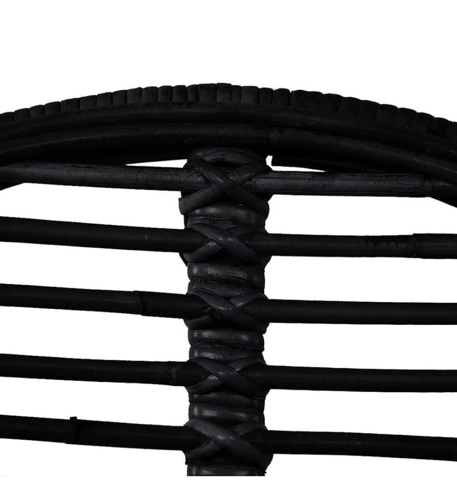 Esszimmerstühle 4 Stk. Natur Rattan Schwarz