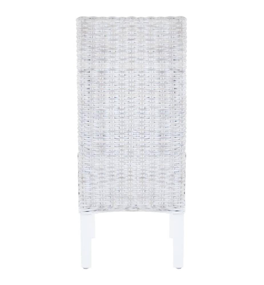 Esszimmerstühle 2 Stk. Hellbraun Kubu-Rattan und Mahagoniholz