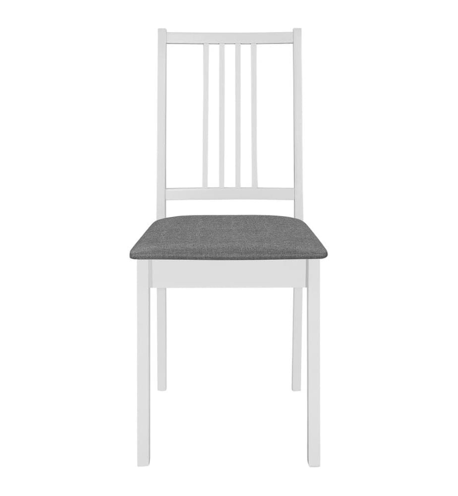 Chaises à manger avec coussins lot de 2 blanc bois solide