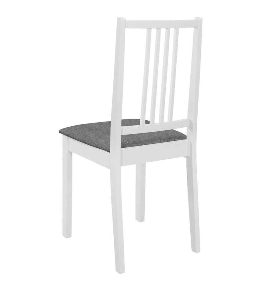 Chaises à manger avec coussins lot de 2 blanc bois solide