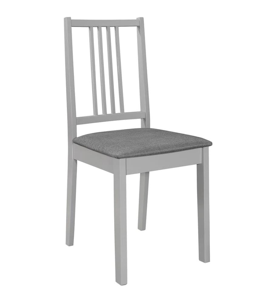 Chaises à manger avec coussins lot de 4 gris bois solide