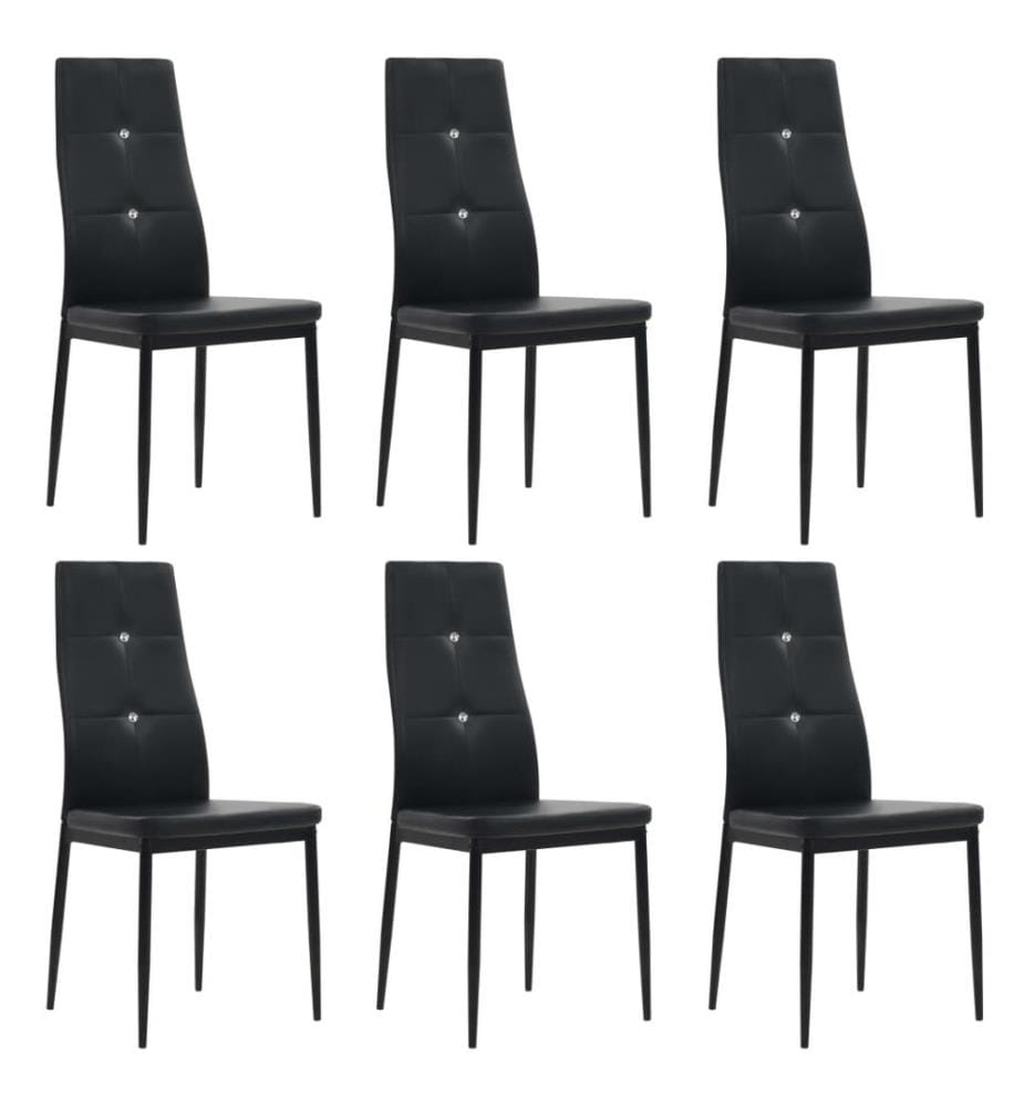 Esszimmerstühle 6 Stk. Schwarz Kunstleder