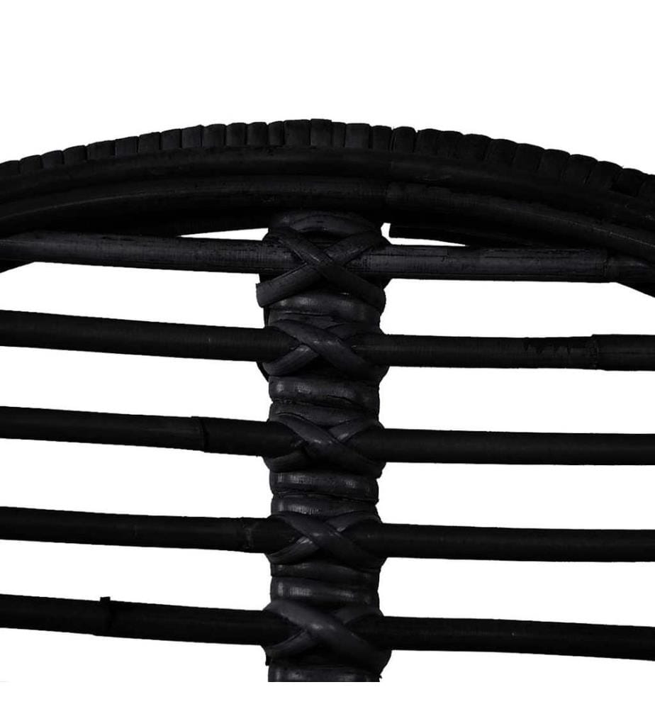 Esszimmerstühle 6 Stk. Schwarz Natur Rattan