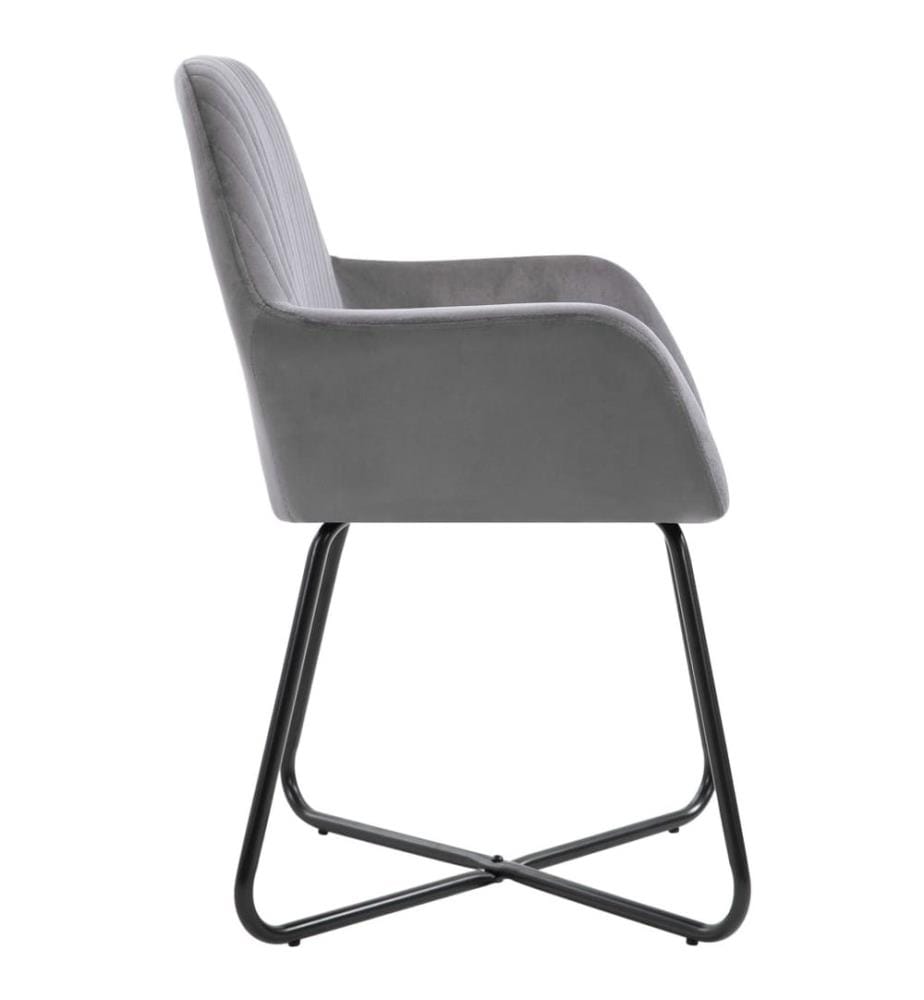 Esszimmerstühle 6 Stk. Grau Samt
