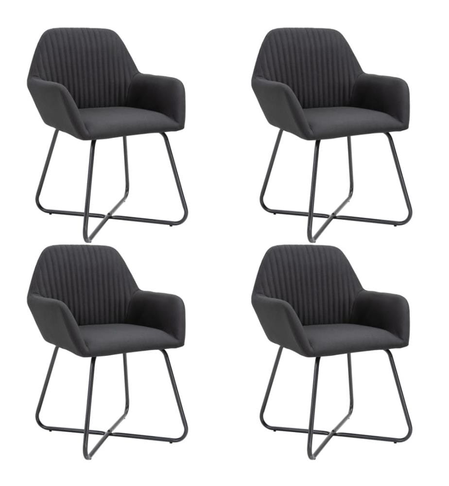 Esszimmerstühle 4 Stk. Schwarz Stoff