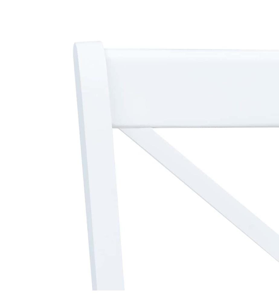 Chaises à manger lot de 6 blanc et bois clair bois hévéa massif