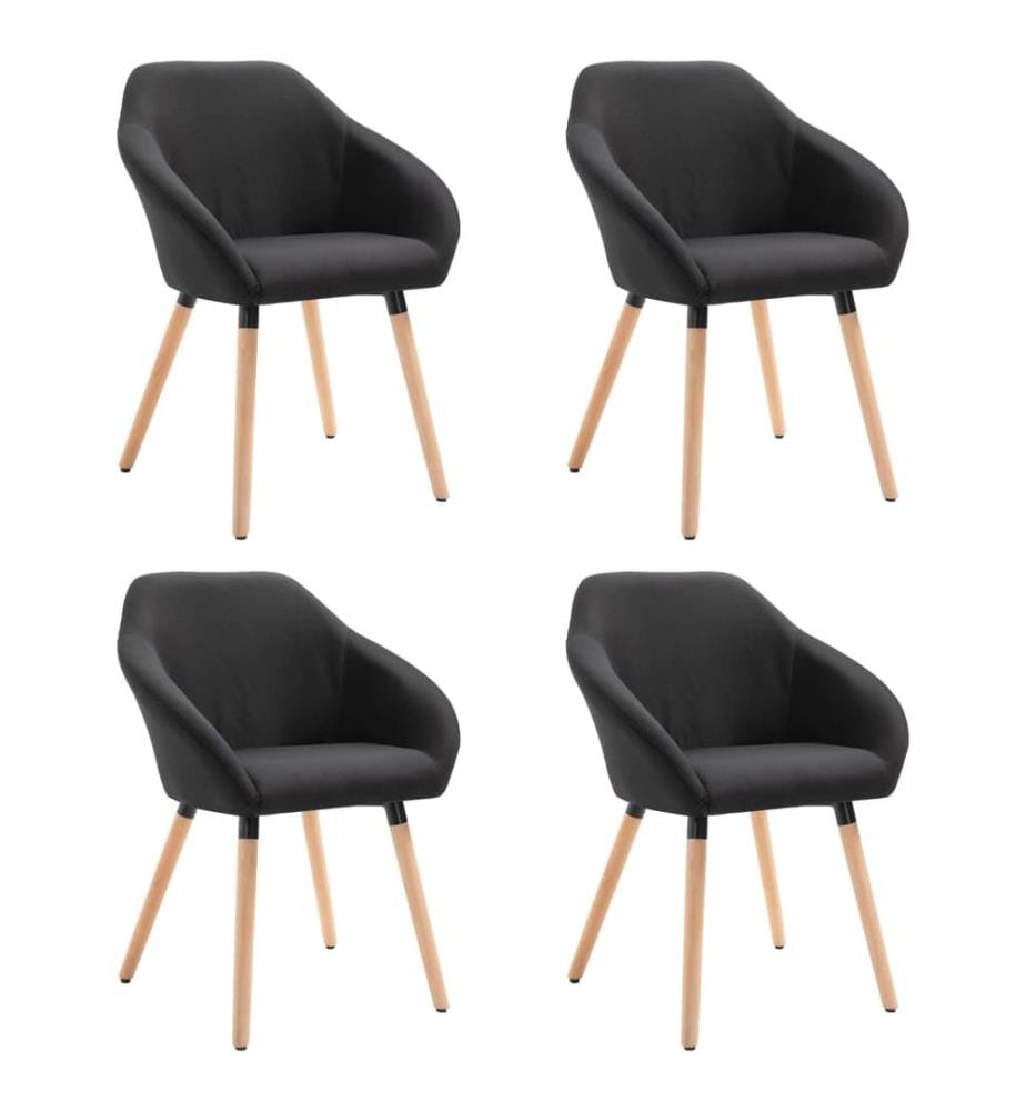 Esszimmerstühle 4 Stk. Schwarz Stoff