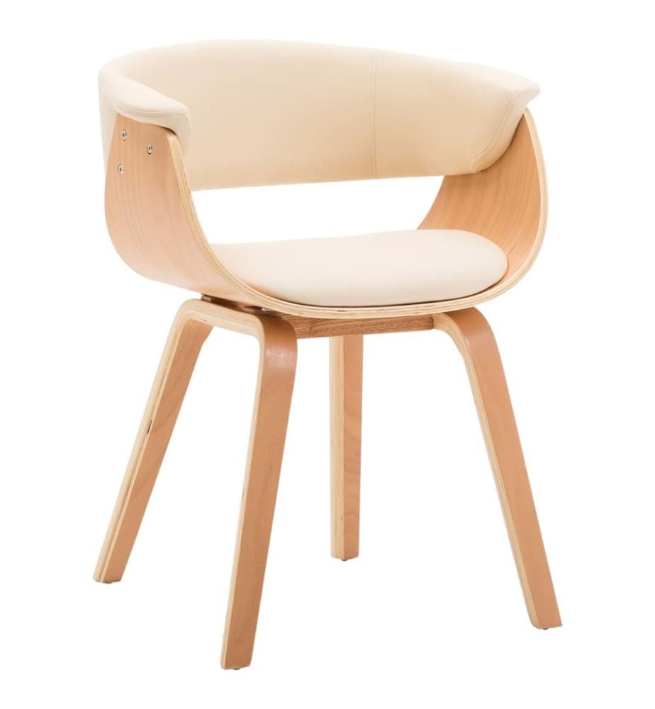 Esszimmerstühle 4 Stk. Creme Bugholz und Kunstleder