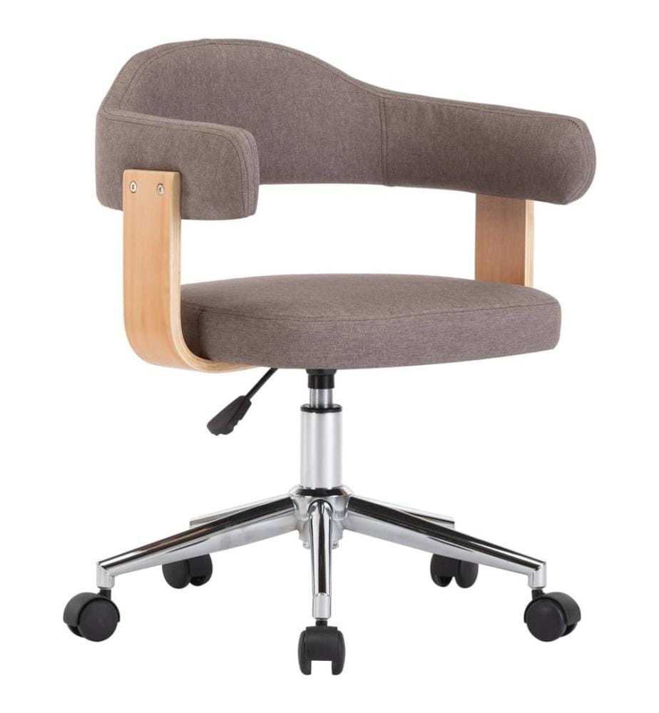 Chaise pivotante à manger Taupe Bois courbé et tissu