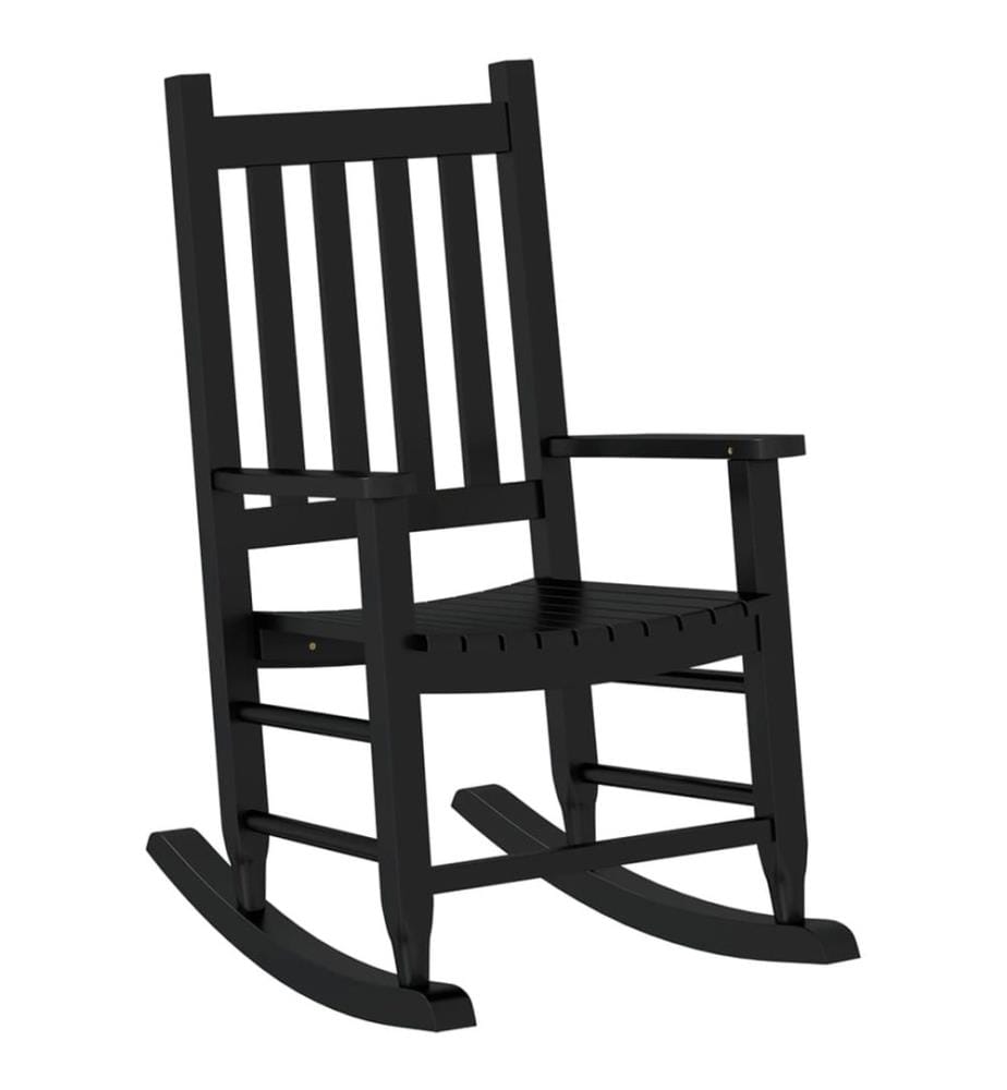 Chaises à bascule enfants lot de 2 noir bois de peuplier massif