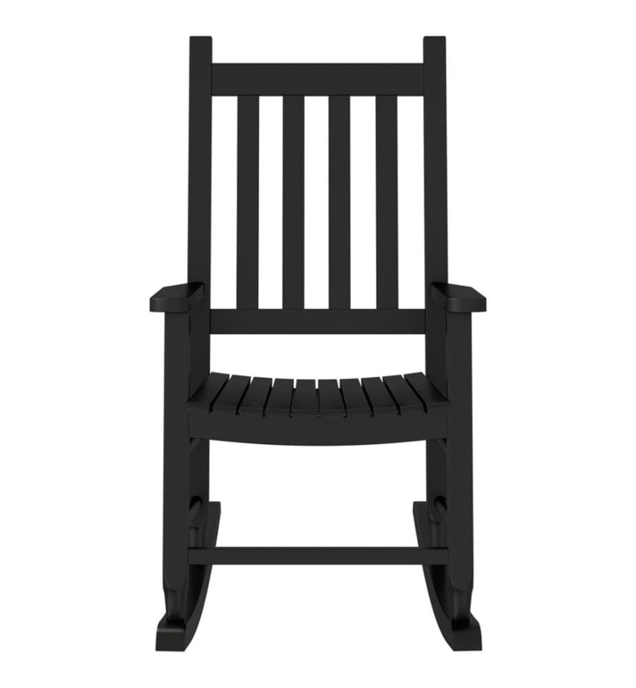 Chaises à bascule enfants lot de 2 noir bois de peuplier massif