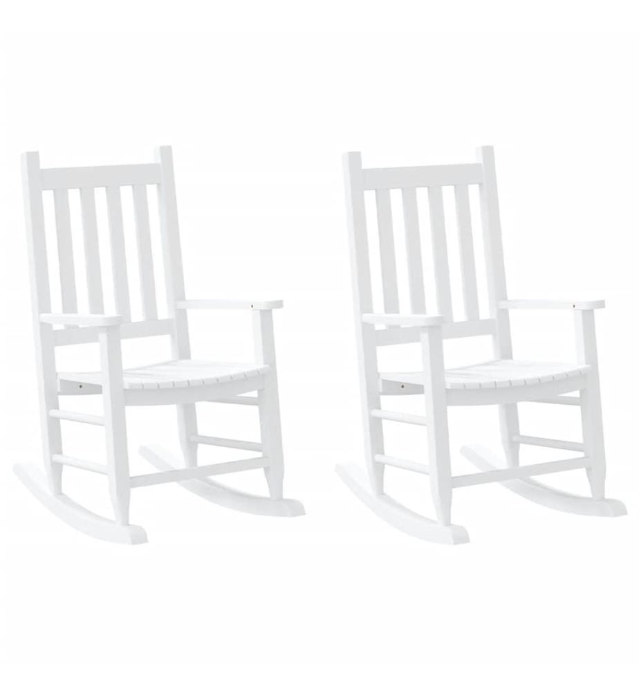Chaises à bascule enfants lot de 2 blanc bois peuplier massif