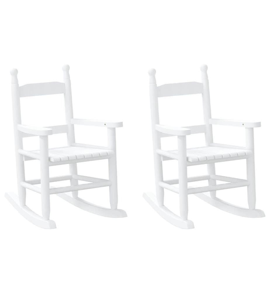 Chaises à bascule enfants lot de 2 blanc bois peuplier massif
