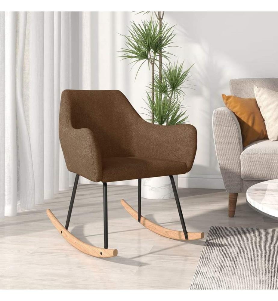 Chaise à bascule Marron Tissu