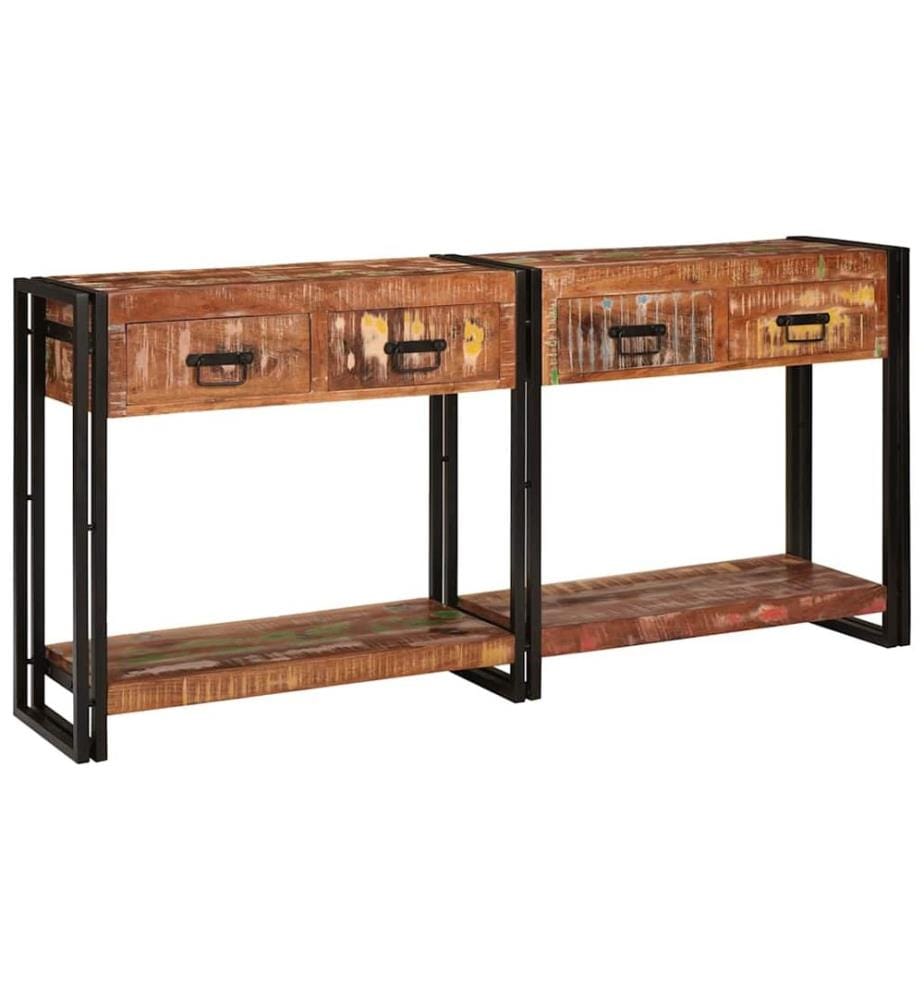 Konsolen-Tische mit Regal 2 pcs Mehrfarbig 161 x 33 x 75 cm